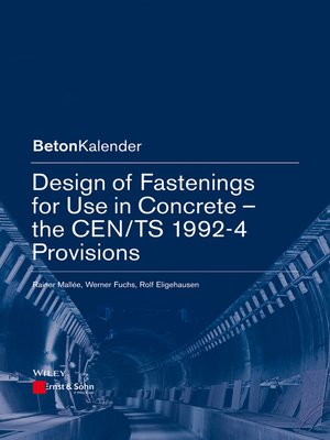 cover image of Design of Fastenings for Use in Concrete